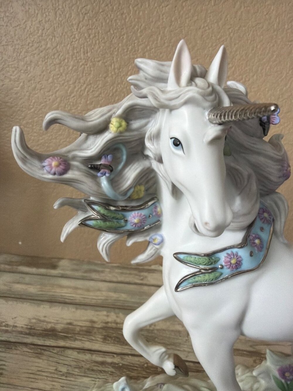 Princeton Gallery Meadow Unicorn Porcelain Figure 2001 Butterflies Flowers w/COA - Picture 14 of 16